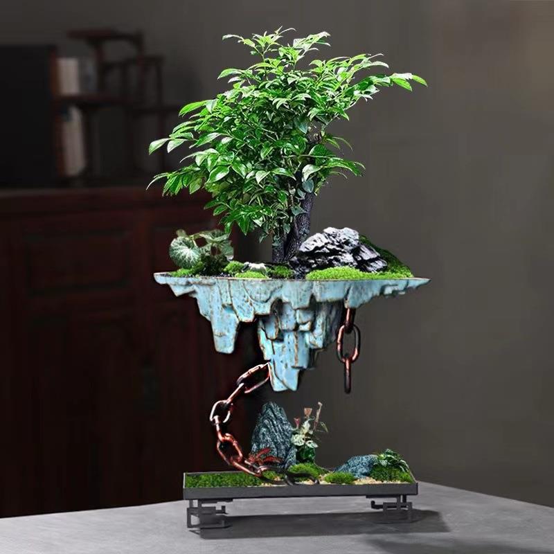 铁艺悬挂式花盆创意天空之城家居客厅装饰文竹多肉花盆大号造景盆