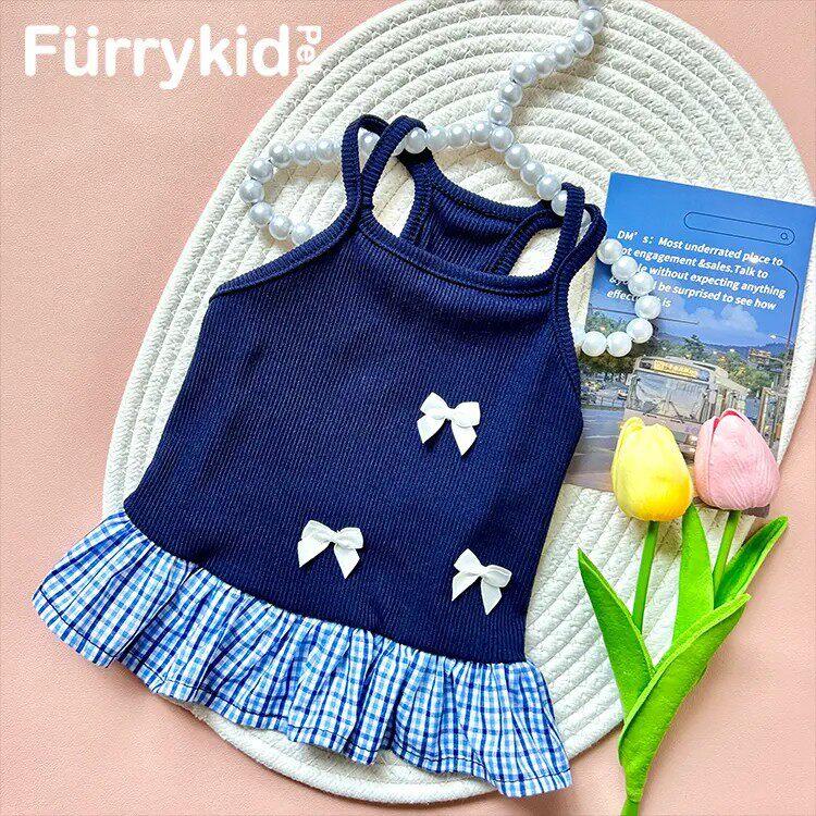 狗狗衣服夏季可爱蝴蝶结吊带裙子宠物比熊泰迪幼猫薄款防掉毛