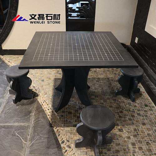 围棋桌青石桌子石凳石椅子石材大板桌庭院户外桌椅长青石雕天然石