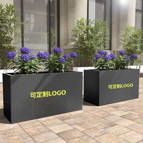 户外不锈钢花箱组合阳台围栏室内铁艺露台外摆成品金属槽商场花盆
