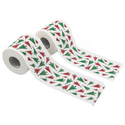 2p Christmas Pattern Series Roll Paper Christmas Decorations