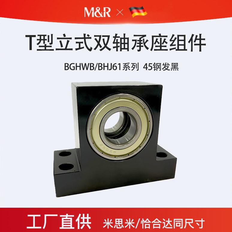T型双轴承座BHJ61立式轴承座BGHWB光轴支撑座机加工座内径20-60mm