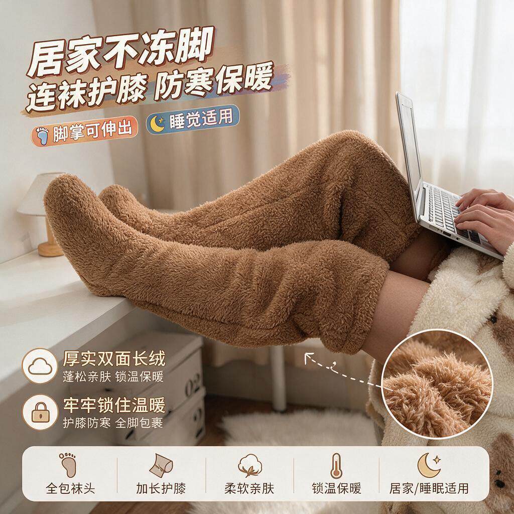 女生暖脚神器防脚冷床上睡觉冬天被窝老年人晚上老寒腿保暖暖足袜