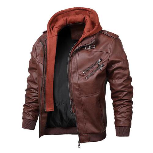 Men's Men's Leather Solid Edition Leather Jacket Coat