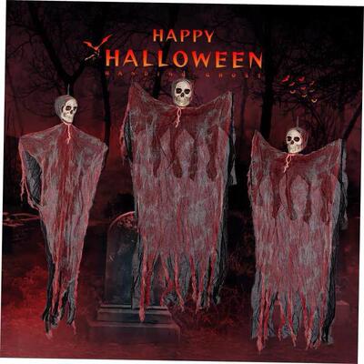 Halloween hanging ghost hangings scary skulls bloody gauze