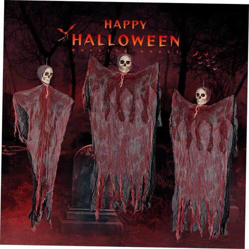 Halloween hanging ghost hangings scary skulls bloody gauze