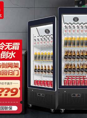 工厂冷藏饮料展示柜饭店啤酒饮料单门风冷保鲜大容量拉门冰柜