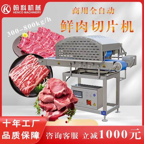 大型商用鲜肉切片机鸡鸭牛羊肉切片食品级材质切片机商用全自动