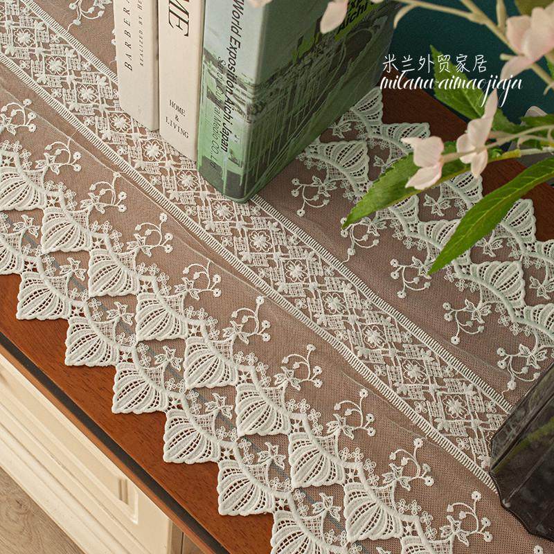 V45O蕾丝桌旗欧式电视柜盖布美式餐桌旗盖巾 ins长条桌布装饰巾茶,居家布艺,椅套/椅垫,淘宝优惠券,粉丝福利购,淘宝优惠卷