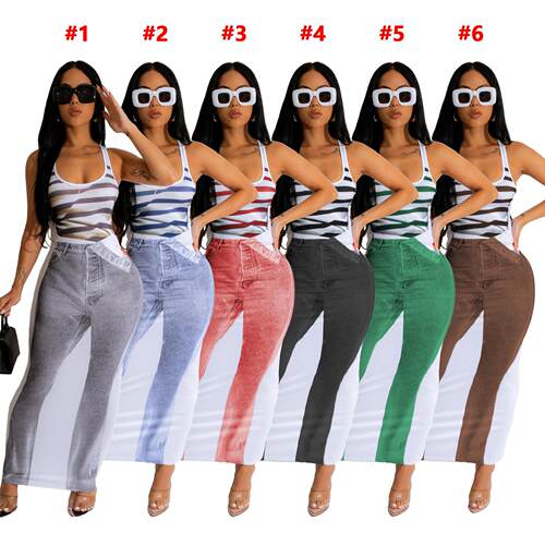 Digital Print High-Waisted Sleeveless Dress Casual Crewneck