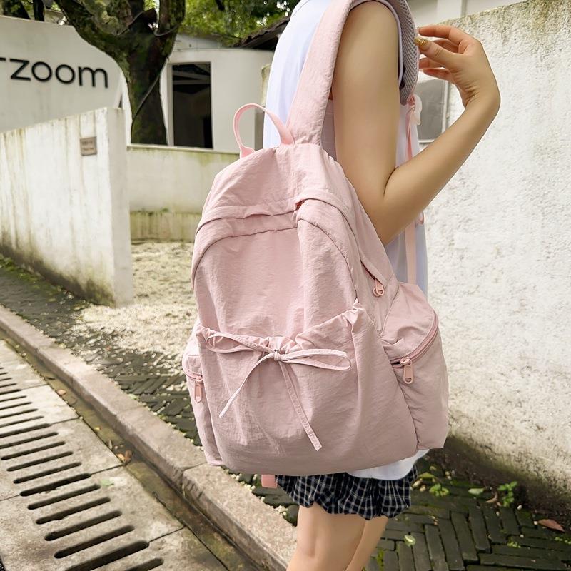 女大学生上课通勤双肩包大容量可放电脑开学季初中生女夏季小清新图片