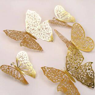 12Pcs Fashion Creative Hollow Wall Butterfly For DIY