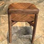 北美简约轻奢黑胡桃木餐吧靠背椅家用客厅loft创意酒吧高脚餐椅