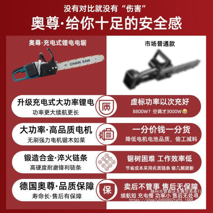电锯子锯树家用伐木砍树户外多功能充电手提式大马力锂电链锯