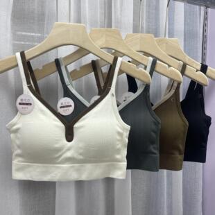 妃子纪早秋c943新款 文胸内衣 螺纹美背吊带抹胸小胸聚拢运动背心式