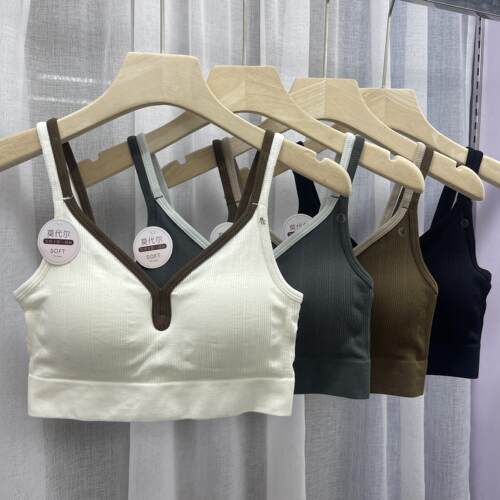 妃子纪早秋c943新款螺纹美背吊带抹胸小胸聚拢运动背心式文胸内衣