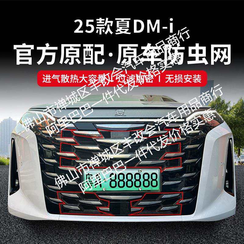 适用比亚迪夏DM-I汽车防虫网前脸中网专用改装装饰条汽车配件