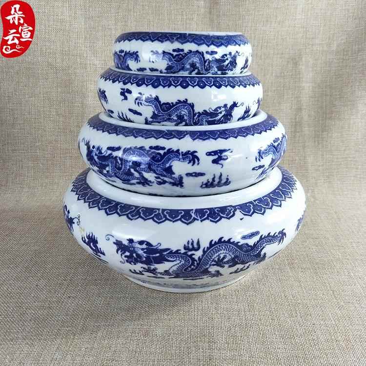 厂家销售青花陶瓷笔洗笔筒超大号大号中号小号新款笔洗笔筒支持一