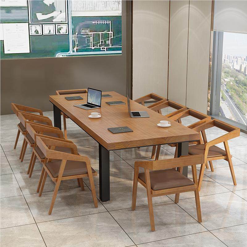 北欧多实人木会议桌桌工业风公司办公长桌桌椅组合铁艺培训子,商业/办公家具,会议桌,淘宝优惠券,粉丝福利购,淘宝优惠卷