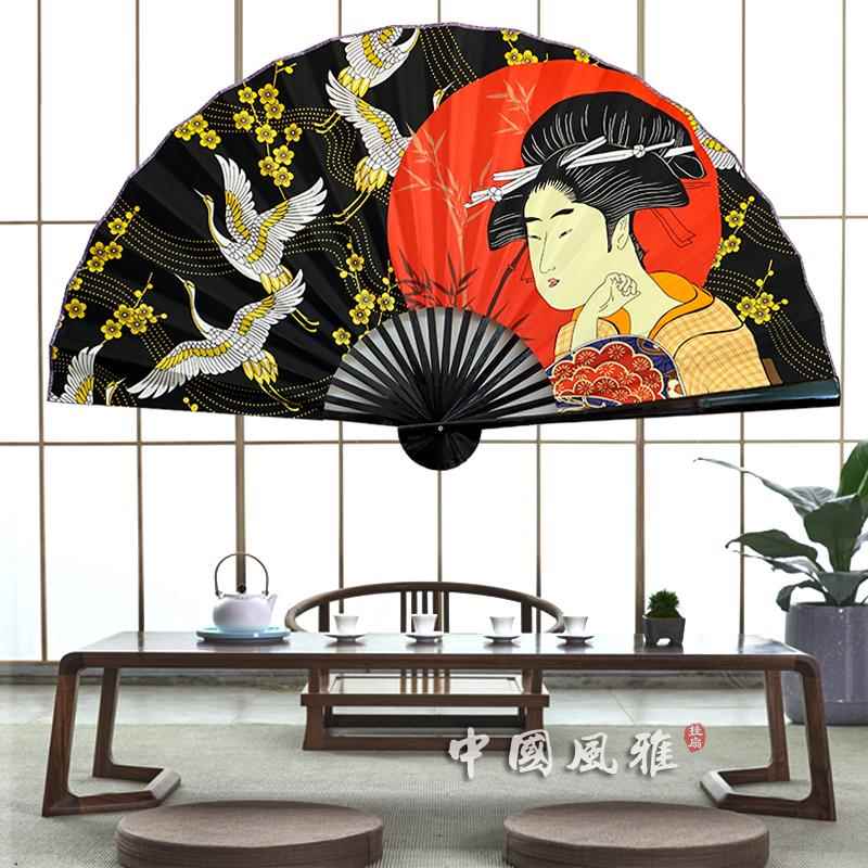 超大挂扇墙挂扇子日本浮世绘古代人物日料饭厅装饰酒吧居酒屋挂饰