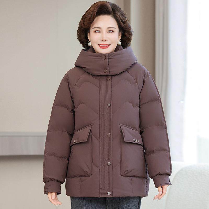 正品档新款妈妈外装羽绒服109-9816女洋气高长款加厚外套中中老年