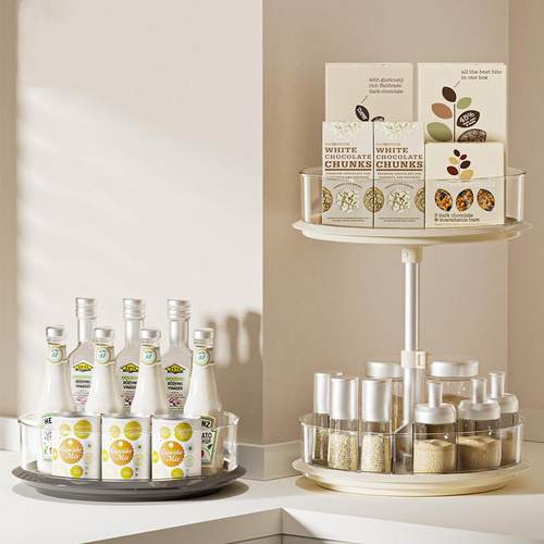 旋转调料置物架厨房台面多功能油盐酱醋调味料用品大全收纳盒转盘