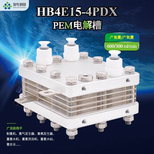 600mL进口膜大流量氢气电解槽纯水电解氢气发生器PEM电解槽