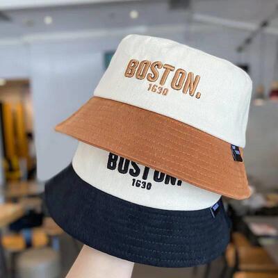 Korean Baby Bucket Hat Embroidered Letter Fisherman Cap for