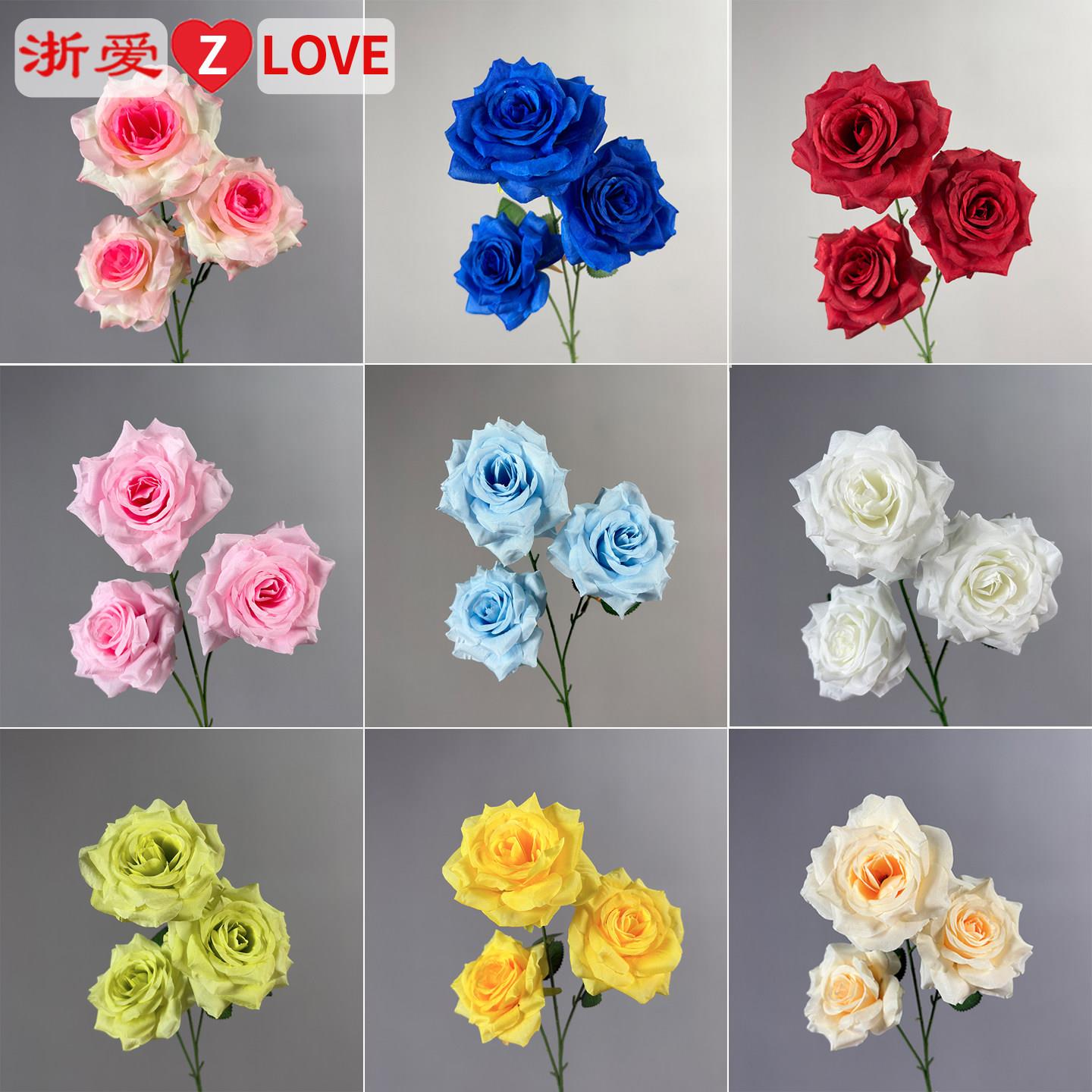 婚庆彷真花钻石玫瑰瀑布花白色粉色红色婚礼布置打卡玫瑰花