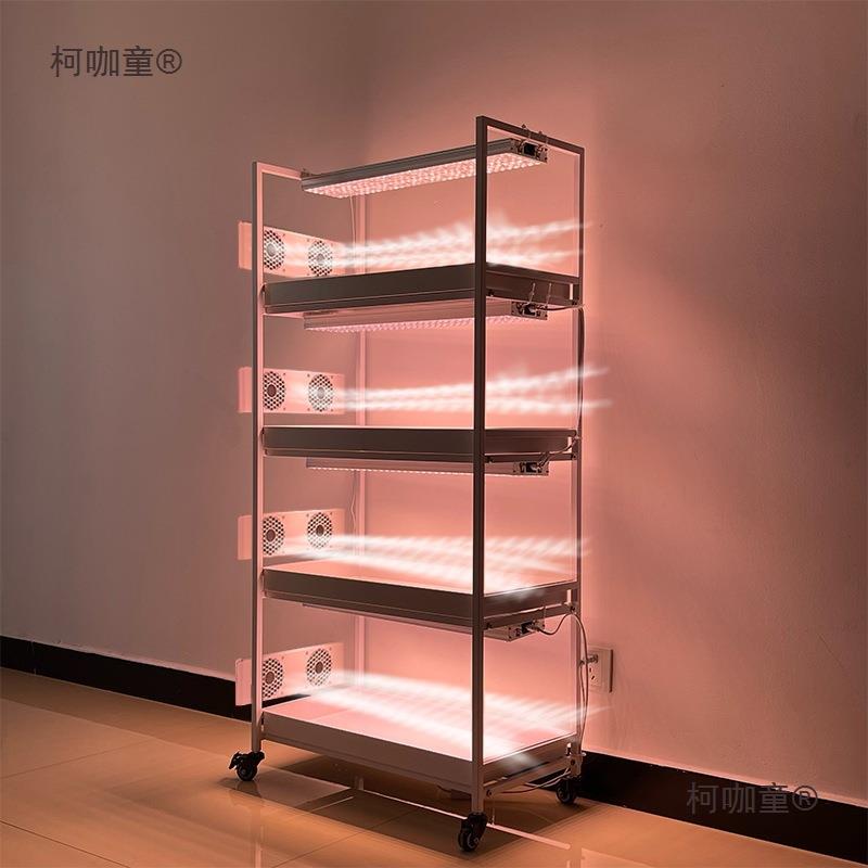 知三月镀锌钢简约多肉小推车花架可选调速风扇和补光灯家用麦太保