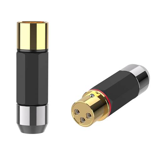 Monosaudio XMF709G 纯铜镀金平衡插头 音频线连接头 XLR卡侬头