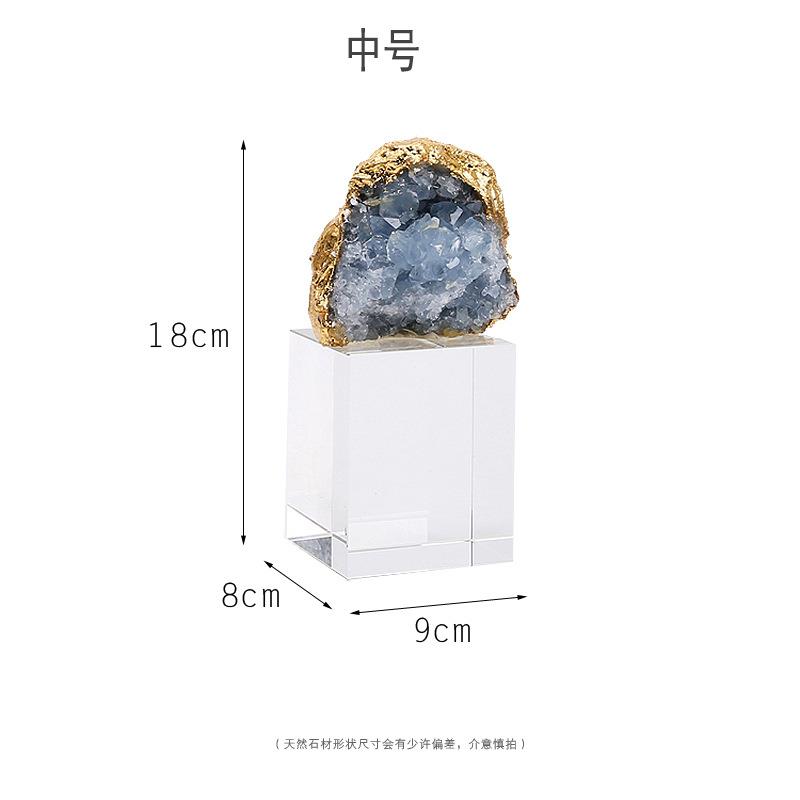 北欧奇异水晶石花摆件客厅玄关轻奢家居装饰品书房办公室创意摆设