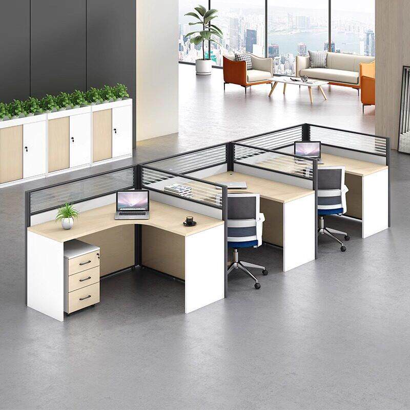 职员办公桌椅组合屏风员工办公桌4/6人位办公室简约财务卡座工位