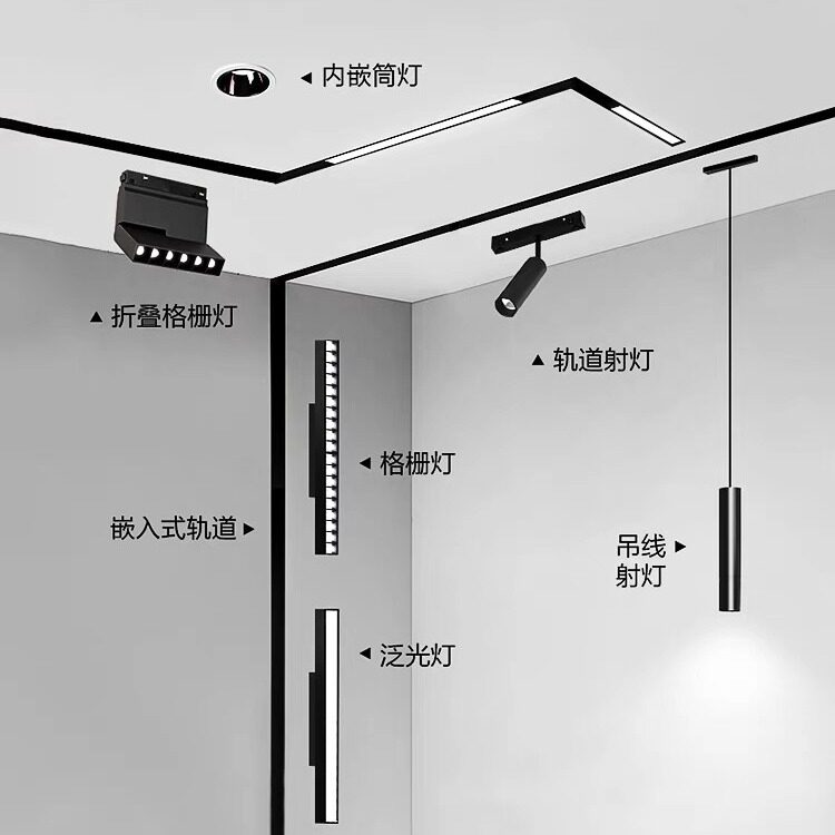 LEDLED轨道射灯滑轨客厅轨道灯