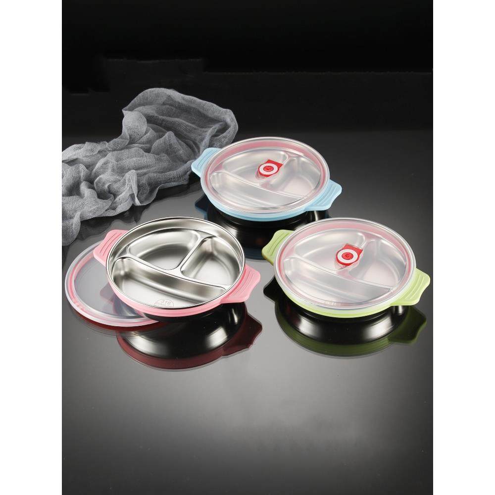 304不锈钢儿童餐盘密封加深分格餐盘幼儿园餐具中式手柄磨砂汤盘,餐饮具,盘,淘宝优惠券,粉丝福利购,淘宝优惠卷