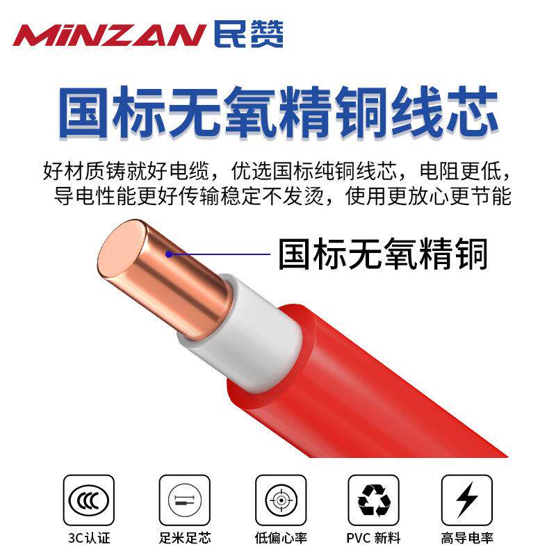 国标纯铜BVV双塑单芯硬线1.5/2.5/4/6平方户外双塑铜芯家装电缆线