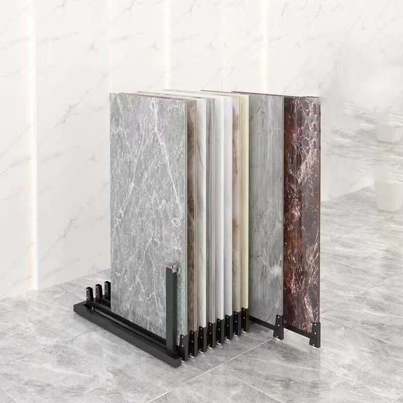 长雅供应瓷砖展示推拉大板地砖样品岩板大理石材架调节抽拉双面柜