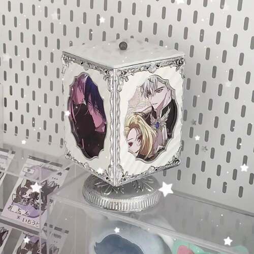 相框爆改谷美旋转展示架创意八音盒小卡高颜值收纳展示5寸相框