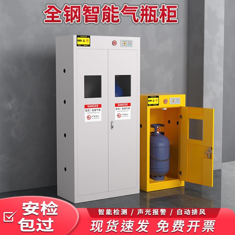 工业防爆气瓶柜安全柜乙炔全钢双瓶三瓶警报器固定架实验室储存柜图片