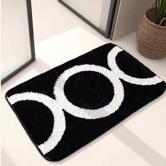 简约圆环植绒地毯簇绒家用玄关防滑进门地毯卫生间浴室吸水速干毯,居家布艺,地毯,淘宝优惠券,粉丝福利购,淘宝优惠卷