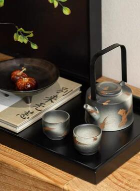 艺贝子侘寂老钱风陶瓷茶具组合新中式禅意茶室样板房间装饰品摆件
