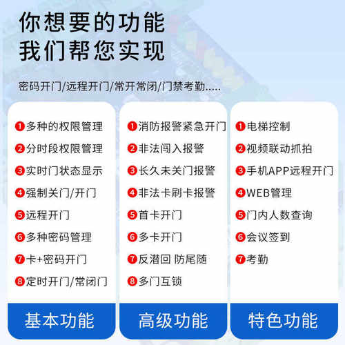门禁控制器单双四门消防门禁系统控制器门禁板 Access controller