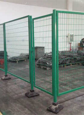 车间黄色隔离铁丝网物流货架隔离防护网库房铁丝隔网边框防护