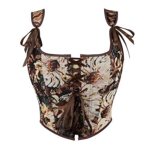 Q 31344 Women Push-Up Corset Vintage Breathable紧身胸衣