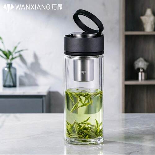 万象单层玻璃杯提环可携式大容量车载泡茶杯定制礼品U260 U261 U2