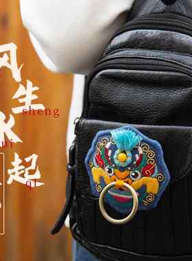 阿卡手工平安符刺绣diy铺首挂件敲开心扉平安福礼物送男友成品