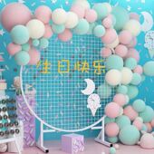 圆形立式 展会幼儿园作品商超货架照片挂架 网格展示架婚庆饰品促销