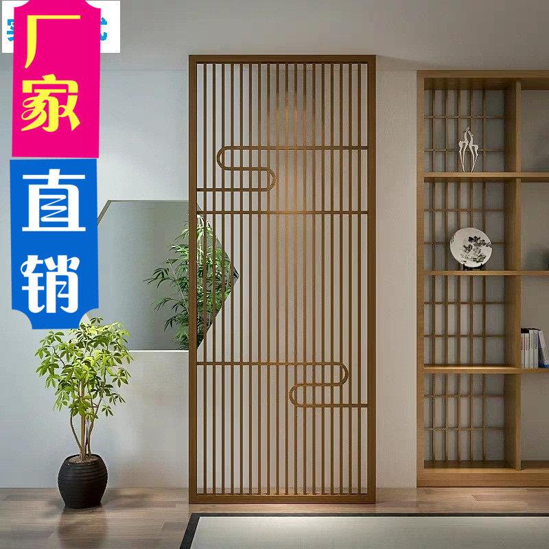 新中式东阳木雕镂空门窗屏风玄关隔断客厅背景影视实木吊顶定制