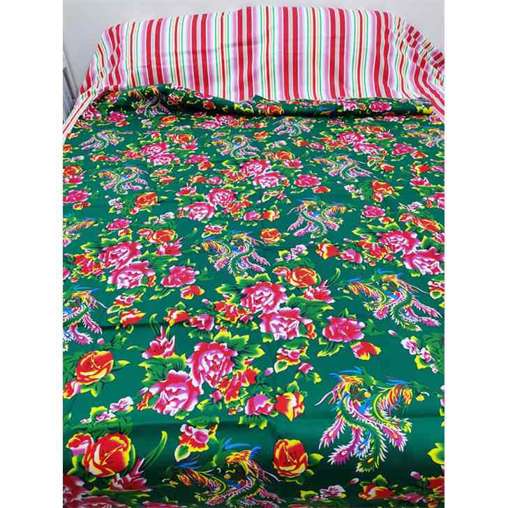 高档红色东四件套式北大花布结婚被罩纯棉条纹床单复古风古中简典,床上用品,床品套件/四件套/多件套,淘宝优惠券,粉丝福利购,淘宝优惠卷