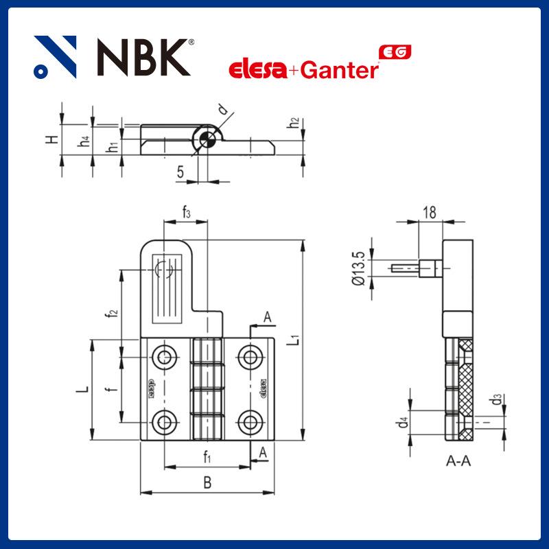 NBK ELESA CFSQ-F-B-S 带内置安全开关铰链 超级高科技聚合体厂家